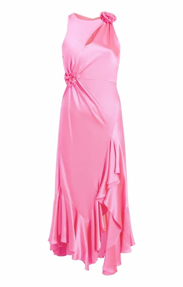 Cinq Sept Cates Dress Electric Pink Women Midi
