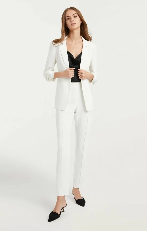 Cinq Sept Crepe Khloe Blazer Ivory Women Blazers