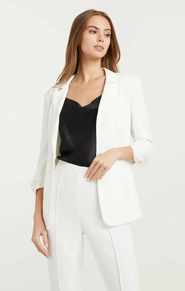 Cinq Sept Crepe Khloe Blazer Ivory Women Blazers