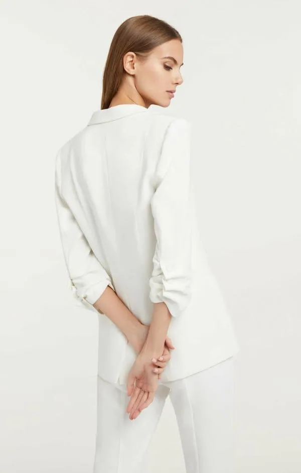 Cinq Sept Crepe Khloe Blazer Ivory Women Blazers