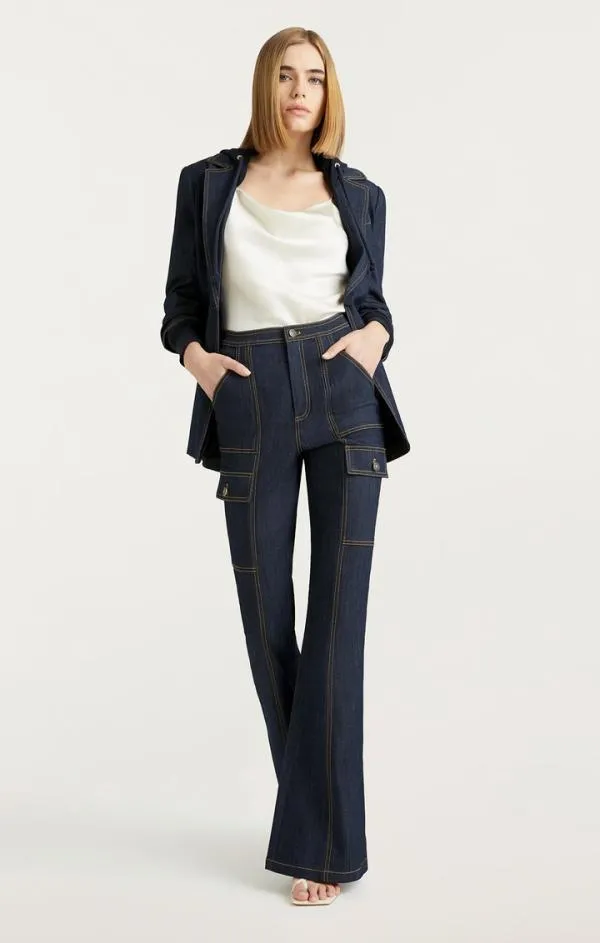 Cinq Sept Denim Hooded Khloe Blazer Indigo Women Blazers