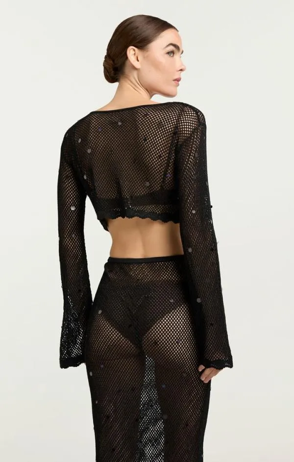 Cinq Sept Haven Top Black Women Long Sleeve Tops