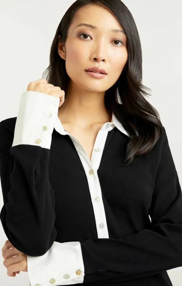 Cinq Sept Jaden Top Blackwhite Women Long Sleeve Tops
