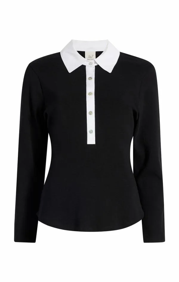 Cinq Sept Jaden Top Blackwhite Women Long Sleeve Tops