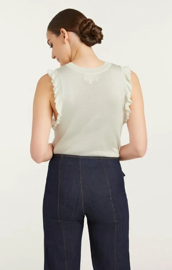 Cinq Sept Knit Lenore Top Ivory Women Sweaters and Knits