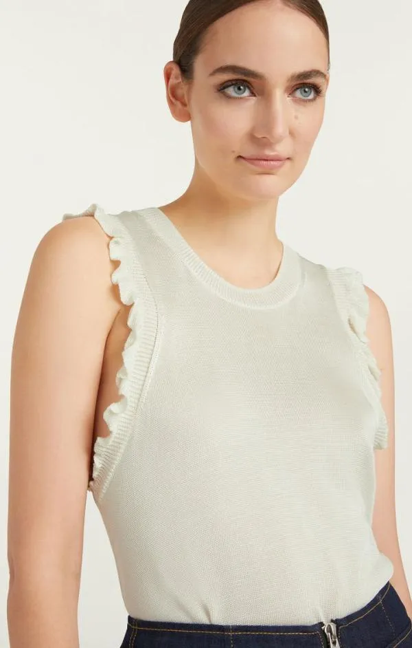 Cinq Sept Knit Lenore Top Ivory Women Sweaters and Knits