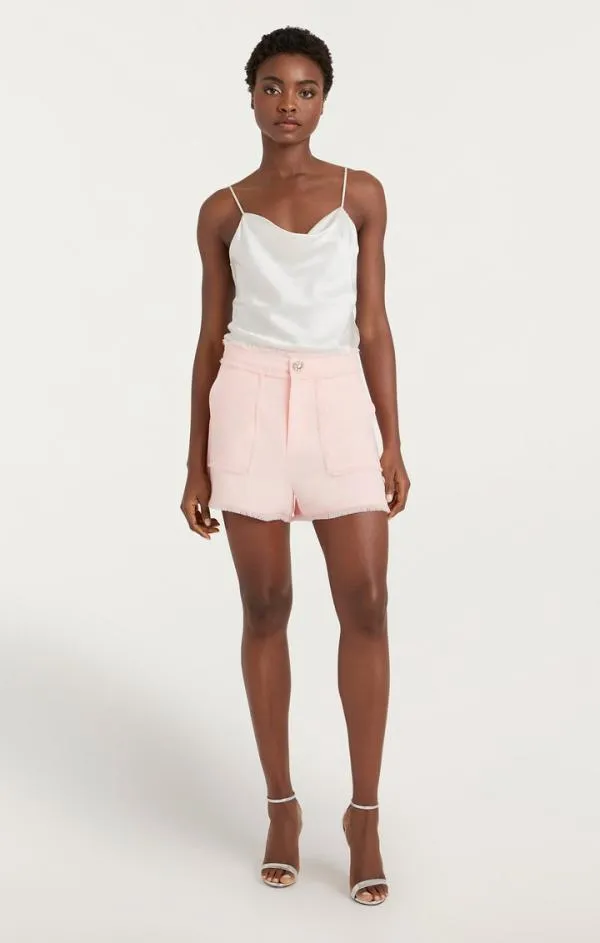 Cinq Sept Pearl Ditsy Flower Crepe Allen Pale Rose Women Shorts