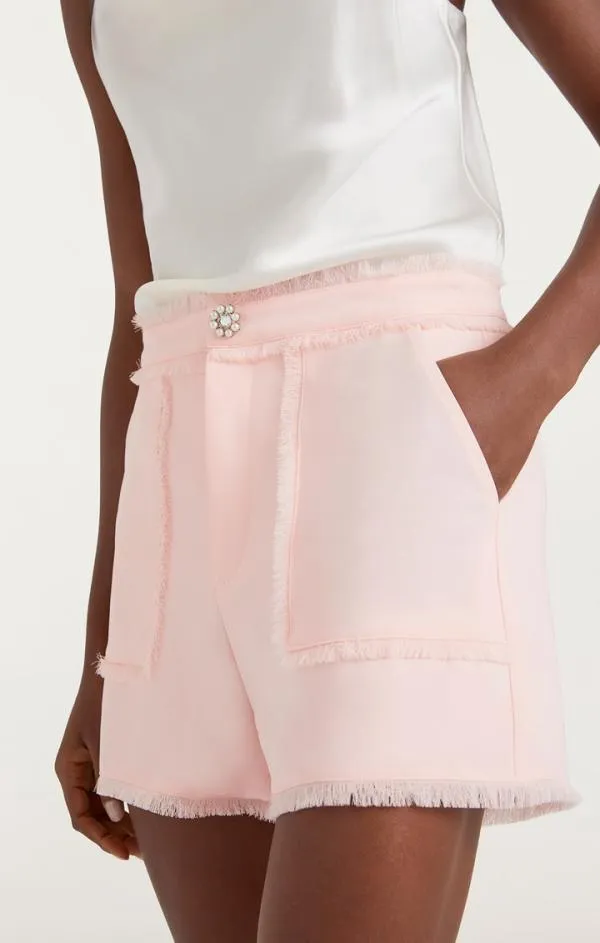 Cinq Sept Pearl Ditsy Flower Crepe Allen Pale Rose Women Shorts