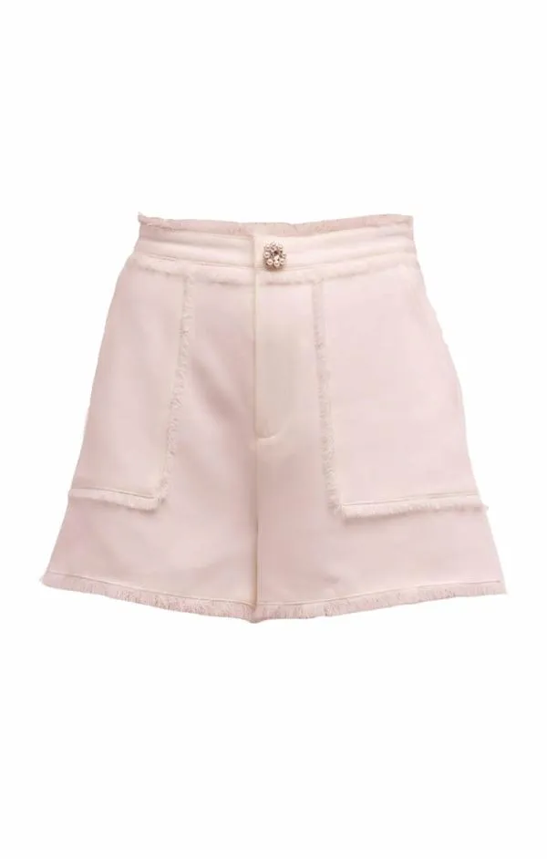Cinq Sept Pearl Ditsy Flower Crepe Allen Pale Rose Women Shorts