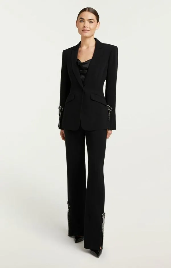 Cinq Sept Rhinestone Bow Cheyenne Blazer Black Women Blazers
