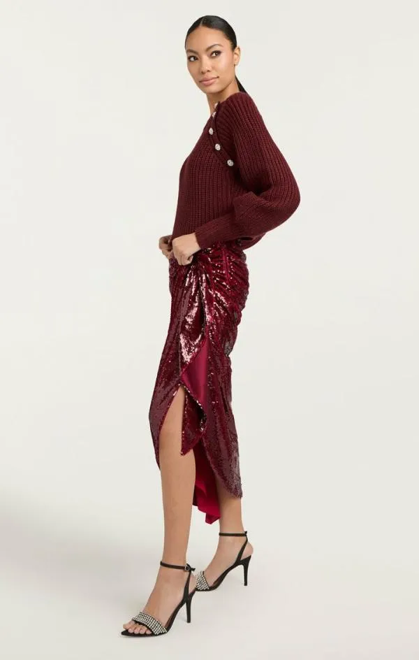 Cinq Sept Shea Dress Oxblood Women Midi