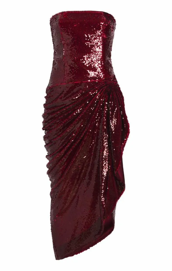 Cinq Sept Shea Dress Oxblood Women Midi