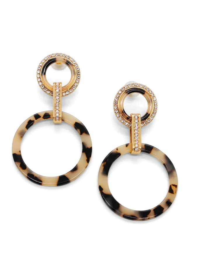 CIRCLE DROP EARRINGS Tortoise Shell Women VENUS Earrings