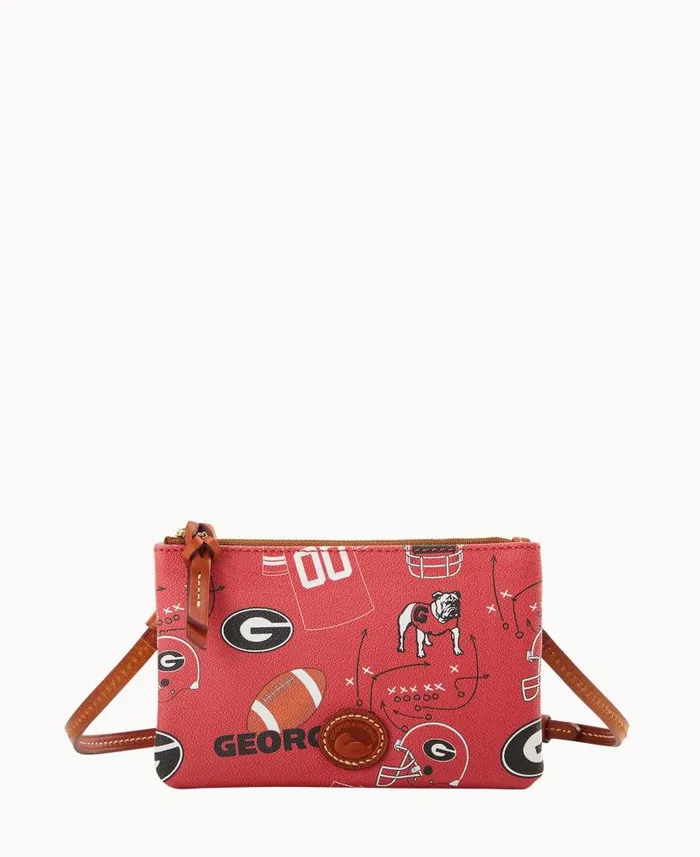 Collegiate University Of Georgia Top Zip Crossbody University Of Georgia Woman Dooney and Bourke Crossbodies