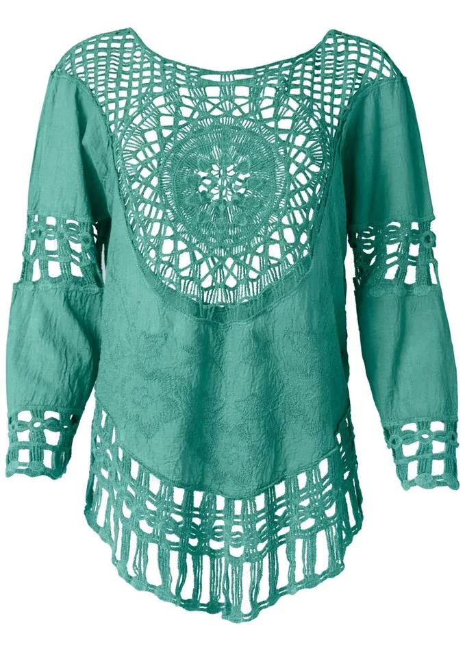 CROCHET TOP Turquoise Women VENUS Casual Tops