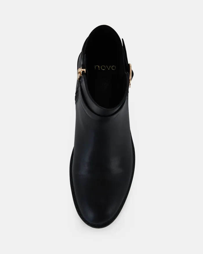 DARYA BLACK Zip Up Boots Ankle Boots NOVO Shoes Women