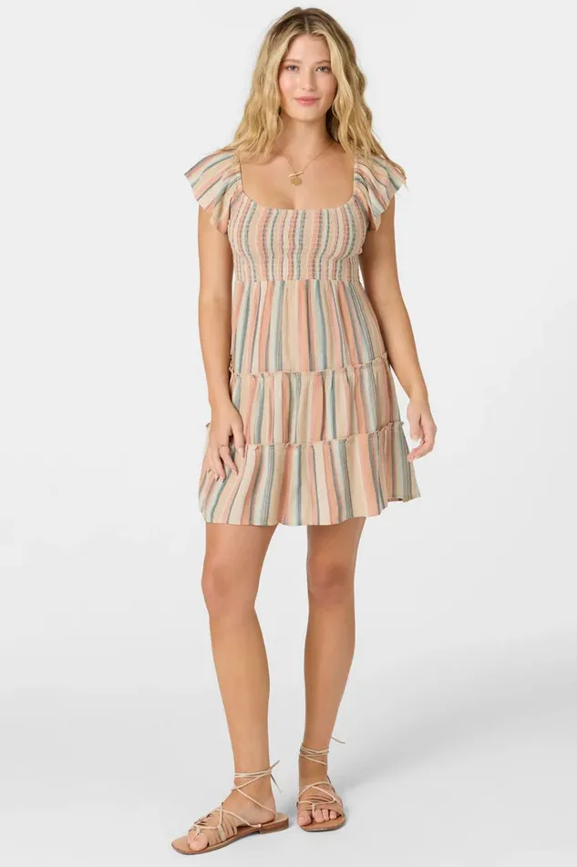 DELLA SMOCKED TIERED DRESS Multi Clr Women O039NEILL Clothing
