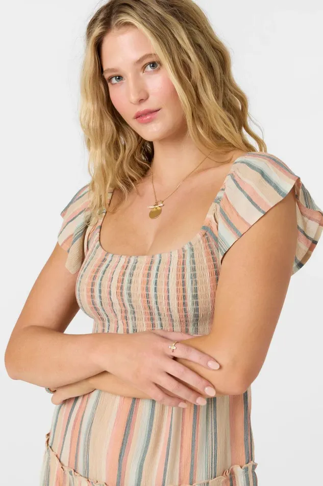 DELLA SMOCKED TIERED DRESS Multi Clr Women O039NEILL Clothing
