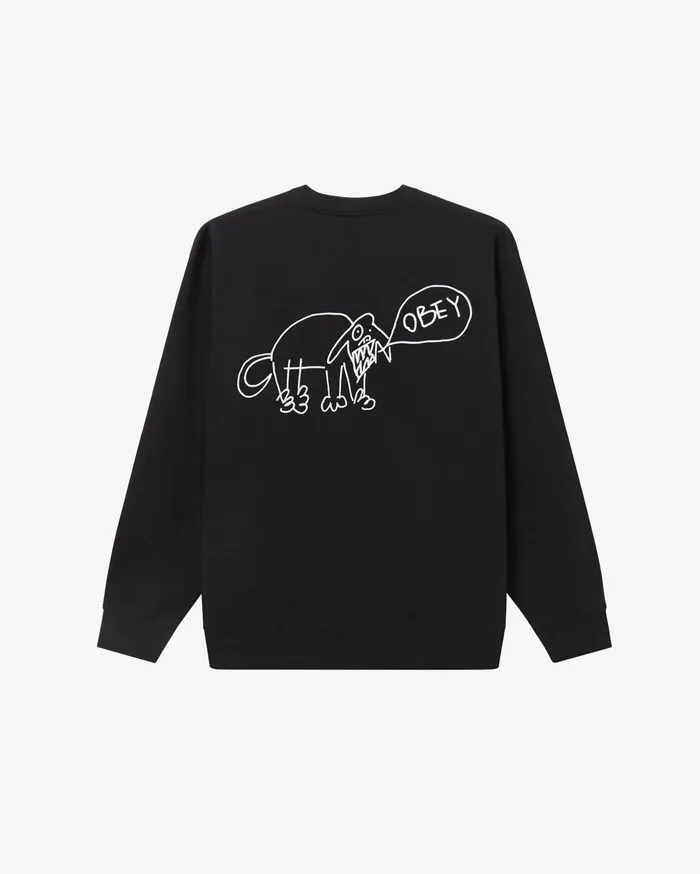 DOG DOODLE CREWNECK Black SWEATSHIRTS OBEY Clothing Men