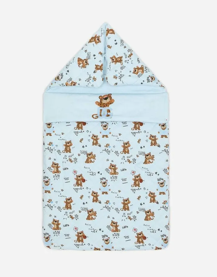 Dolce and Gabbana Accessories And Baby Carriers Children Baby Leopardprint Jersey Sleep Sack Azure Dolce and Gabbana Accessories And Baby Carriers Children Baby Leopardprint Jersey Sleep Sack Azure
