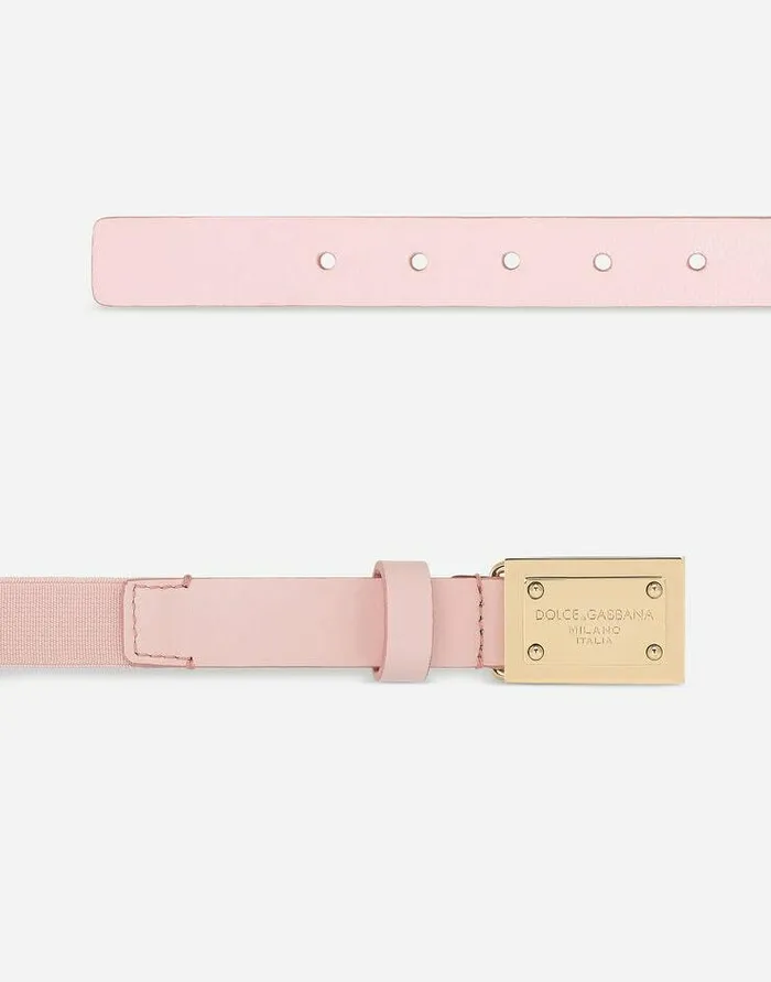 Dolce and Gabbana Accessories Children Belt With Logo Tag Pink Dolce and Gabbana Accessories Children Belt With Logo Tag Pink