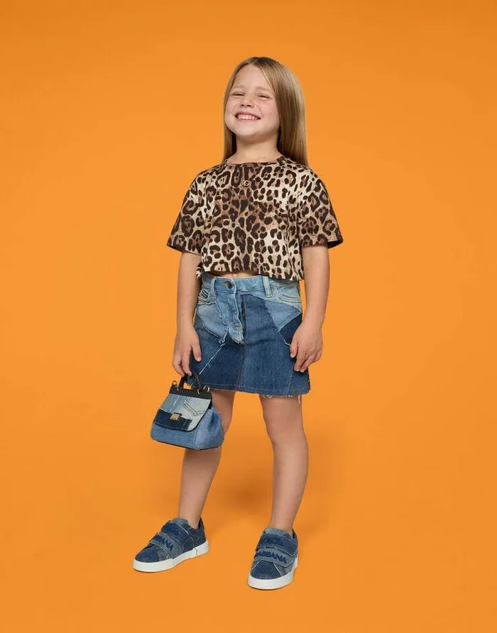 Dolce and Gabbana Accessories Children Denim Patchwork Mini Sicily Bag Blue Dolce and Gabbana Accessories Children Denim Patchwork Mini Sicily Bag Blue