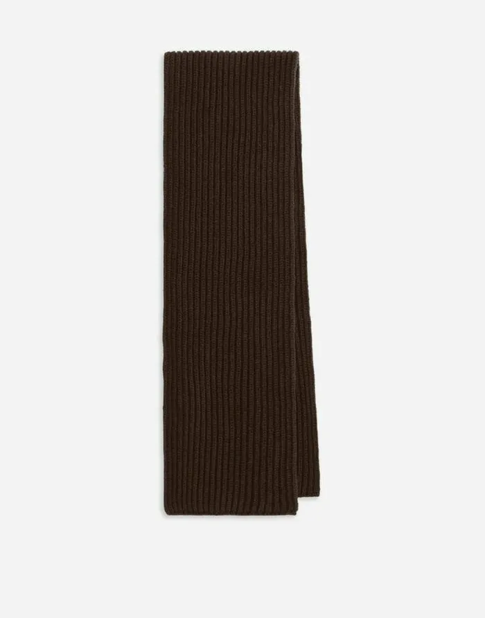 Dolce and Gabbana Accessories Children Fishermans Rib Knit Scarf With Logo Embroidery Brown Dolce and Gabbana Accessories Children Fishermans Rib Knit Scarf With Logo Embroidery Brown