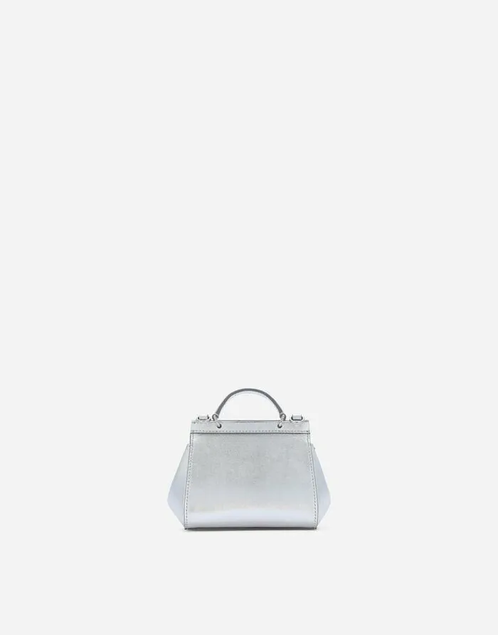 Dolce and Gabbana Accessories Children Nappa Leather Mini Sicily Bag With Fusible Rhinestones Silver Dolce and Gabbana Accessories Children Nappa Leather Mini Sicily Bag With Fusible Rhinestones Silver