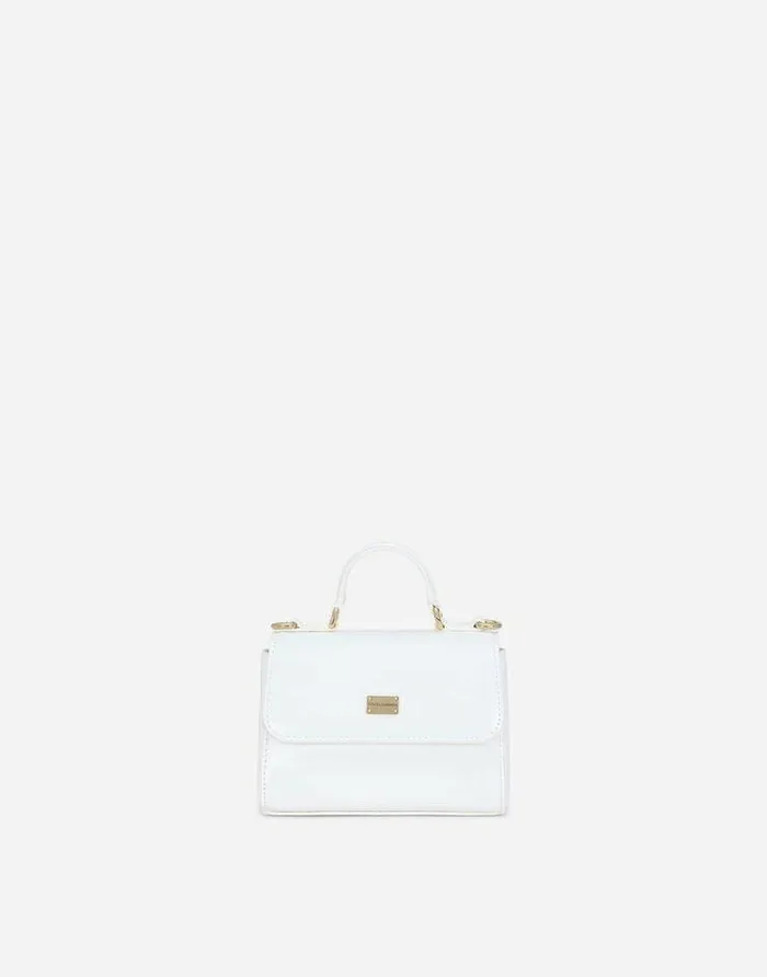 Dolce and Gabbana Accessories Children Patent Leather Handbag White