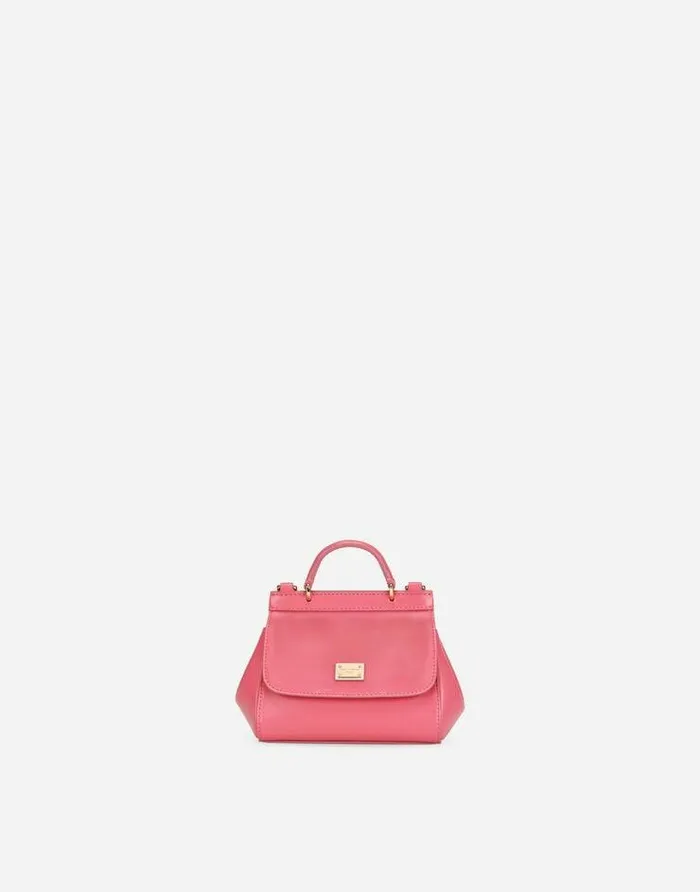 Dolce and Gabbana Accessories Children Sicily Mini Bag In Plain Calfskin Fuchsia Dolce and Gabbana Accessories Children Sicily Mini Bag In Plain Calfskin Fuchsia