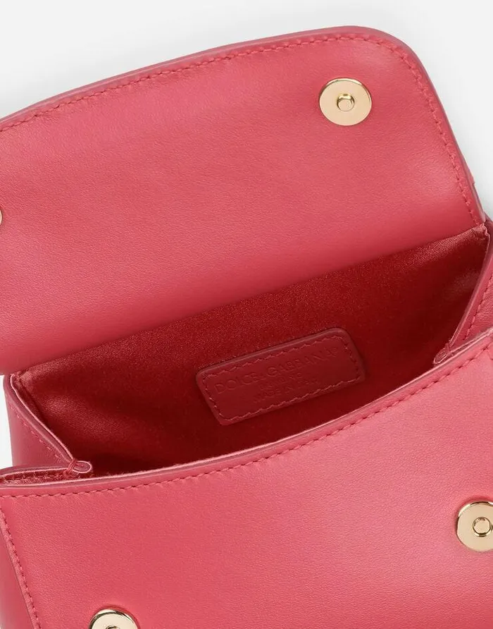 Dolce and Gabbana Accessories Children Sicily Mini Bag In Plain Calfskin Fuchsia Dolce and Gabbana Accessories Children Sicily Mini Bag In Plain Calfskin Fuchsia
