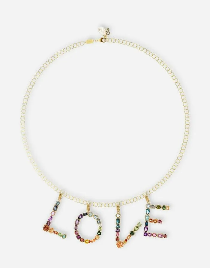 Dolce and Gabbana Alphabet Collection Women Rainbow Alphabet N 18 Kt Yellow Gold Charm With Multicolor Fine Gems Gold Dolce and Gabbana Alphabet Collection Women Rainbow Alphabet N 18 Kt Yellow Gold Charm With Multicolor Fine Gems Gold