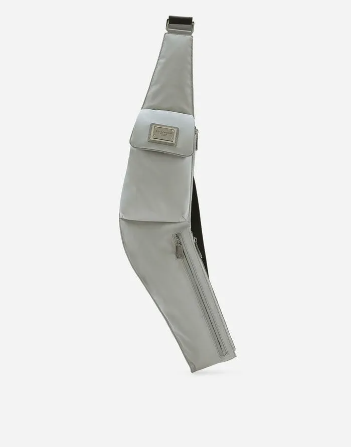Dolce and Gabbana Backpacks And Fanny Packs Men Nylon Belt Bag Grey