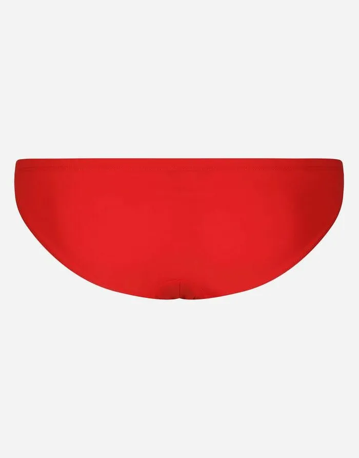 Dolce and Gabbana Beachwear Men Swim Briefs With DG Hardware Red Dolce and Gabbana Beachwear Men Swim Briefs With DG Hardware Red