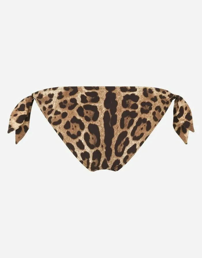 Dolce and Gabbana Beachwear Women Leopardprint Tie Bikini Bottoms Multicolor Dolce and Gabbana Beachwear Women Leopardprint Tie Bikini Bottoms Multicolor
