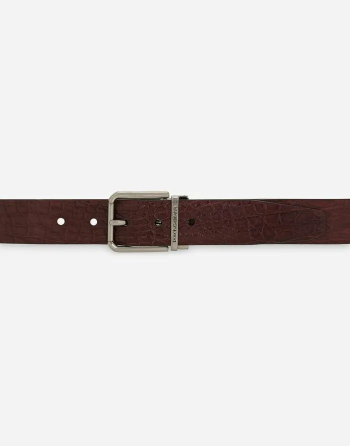 Dolce and Gabbana Belts Men Crocodile Nappa Belt Purple Dolce and Gabbana Belts Men Crocodile Nappa Belt Purple