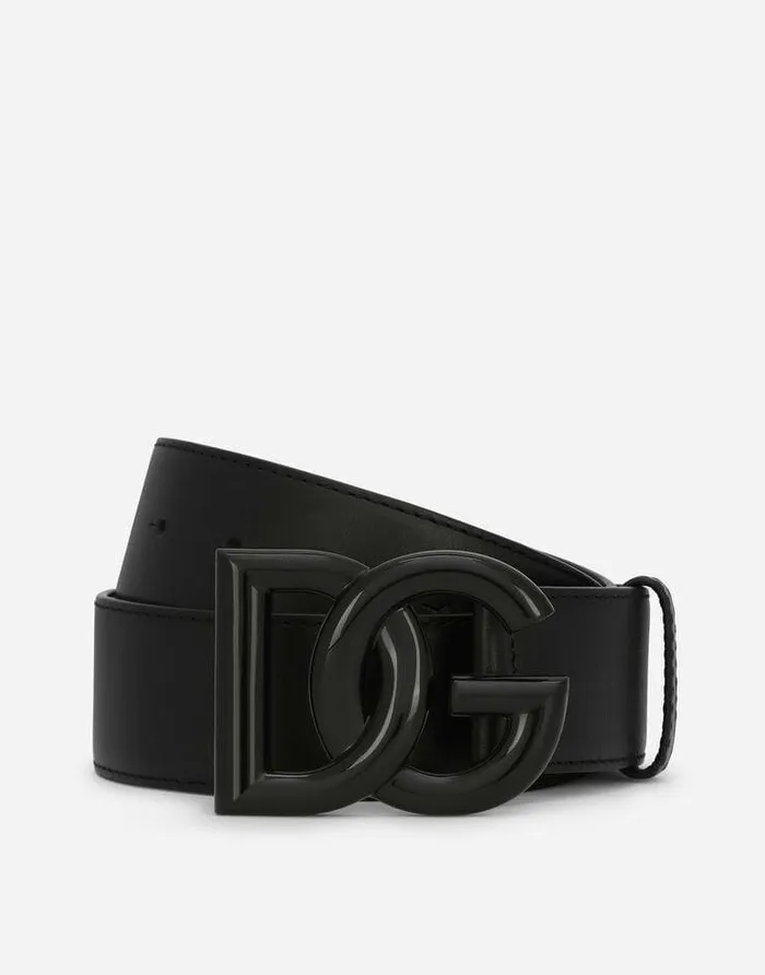 Dolce and Gabbana Belts Women Leather DG Logo Belt Black
