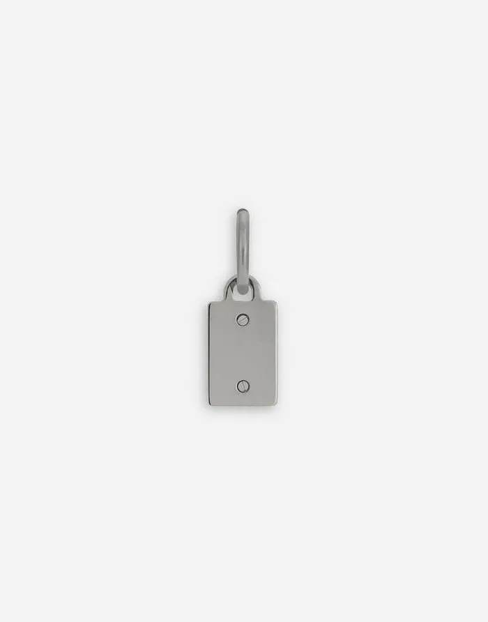 Dolce and Gabbana Bijoux Men Single Creole Earring With Logo Tag Silver Dolce and Gabbana Bijoux Men Single Creole Earring With Logo Tag Silver