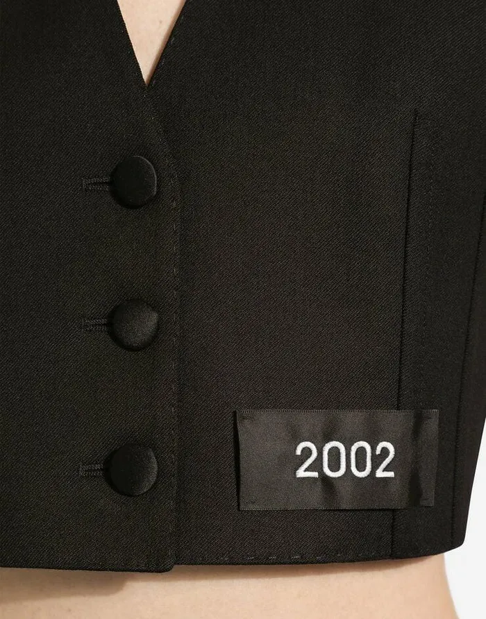 Dolce and Gabbana Blazers Women Cropped Woolen Gilet Black Dolce and Gabbana Blazers Women Cropped Woolen Gilet Black