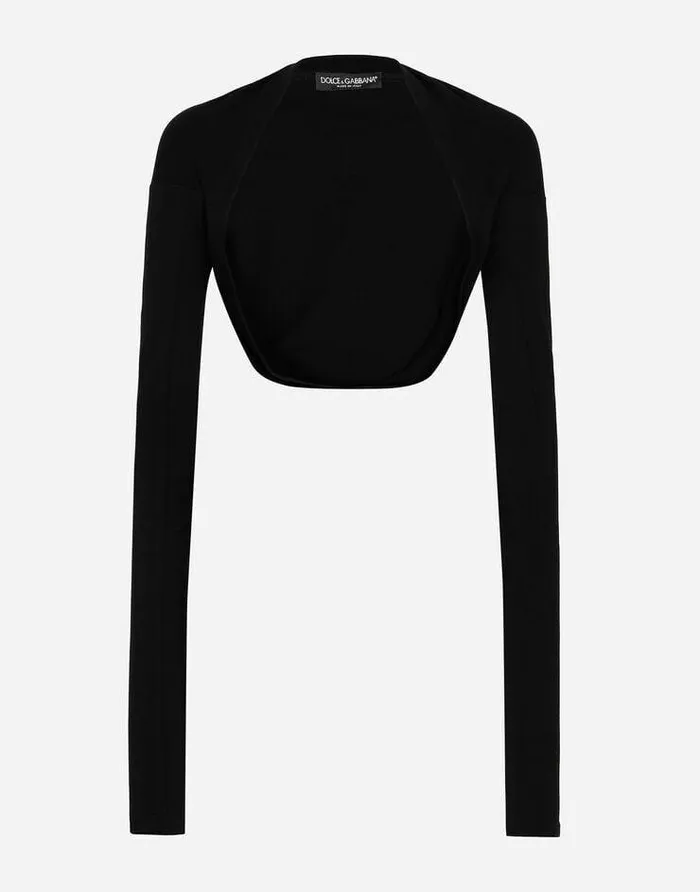 Dolce and Gabbana Blazers Women Jersey Bolero Jacket Black