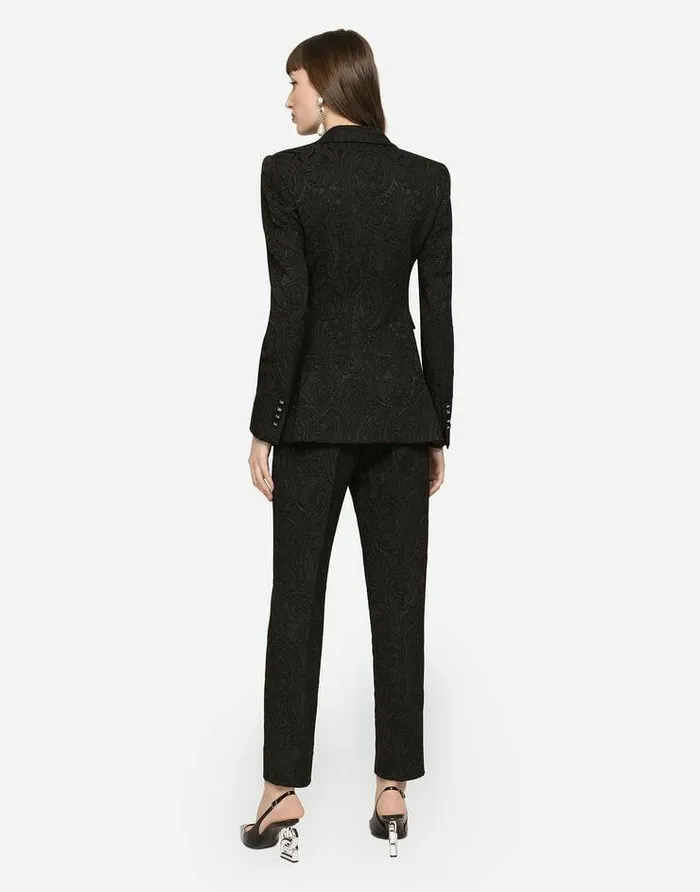 Dolce and Gabbana Blazers Women Ornamental Jacquard Turlington Blazer Black Dolce and Gabbana Blazers Women Ornamental Jacquard Turlington Blazer Black