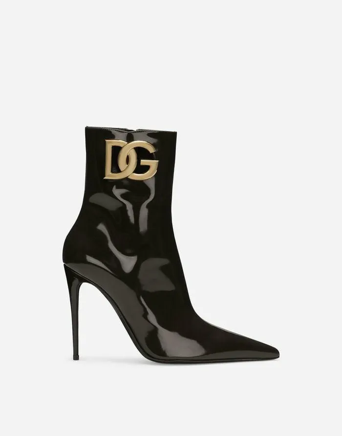 Dolce and Gabbana Boots And Booties Women Calfskin Ankle Boots Brown