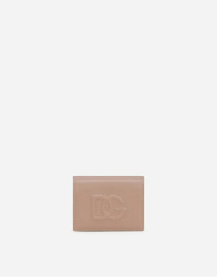 Dolce and Gabbana Clutches Mini And Micro Bags Women DG Logo French Flap Wallet Pale Pink