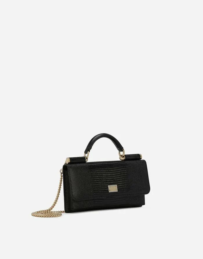 Dolce and Gabbana Clutches Mini And Micro Bags Women Iguanaprint Mini Bag Black Dolce and Gabbana Clutches Mini And Micro Bags Women Iguanaprint Mini Bag Black