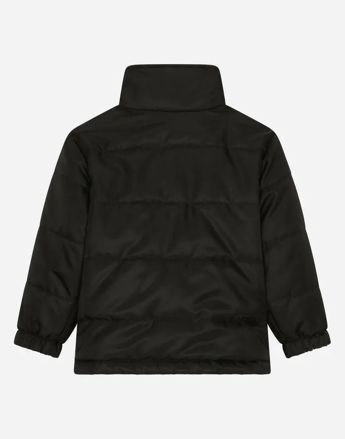 Dolce and Gabbana Coats And Jackets Children Nylon Jacket With Logo Tag Black Dolce and Gabbana Coats And Jackets Children Nylon Jacket With Logo Tag Black