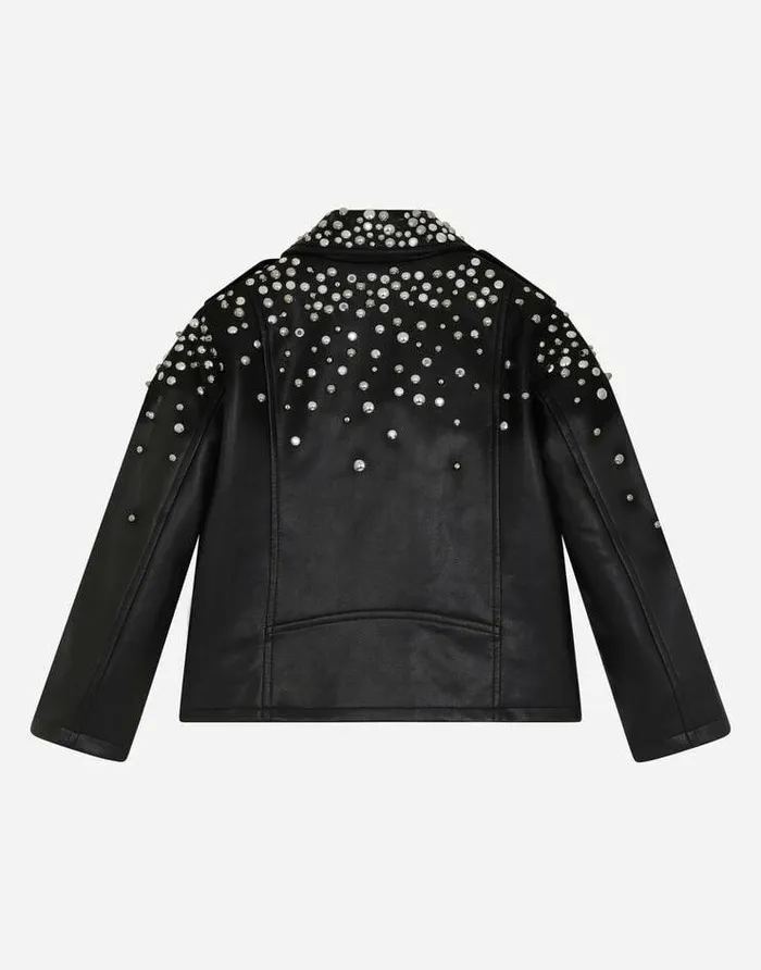 Dolce and Gabbana Coats And Jackets Children Studded Leather Biker Jacket Black Dolce and Gabbana Coats And Jackets Children Studded Leather Biker Jacket Black