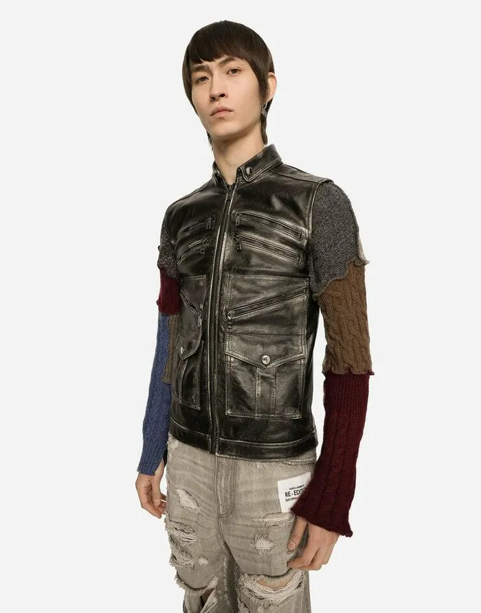 Dolce and Gabbana Coats And Jackets Men Bullskin Multizip Vest Black Dolce and Gabbana Coats And Jackets Men Bullskin Multizip Vest Black