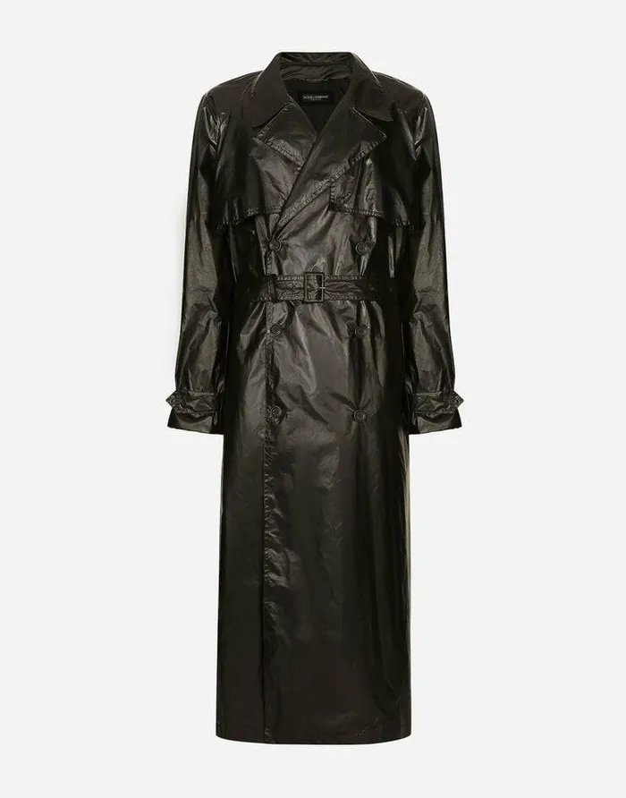 Dolce and Gabbana Coats And Jackets Men Coated Nylon Doublebreasted Trench Coat Multicolor Dolce and Gabbana Coats And Jackets Men Coated Nylon Doublebreasted Trench Coat Multicolor