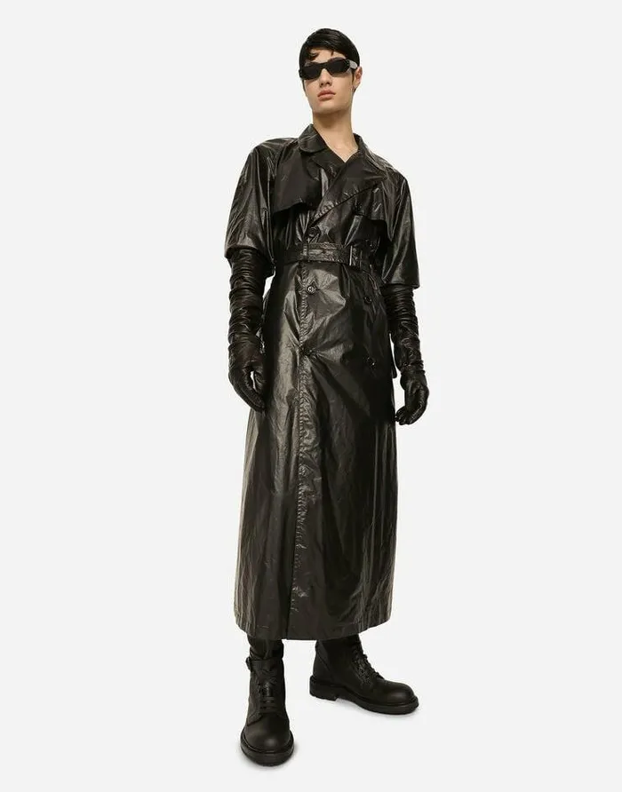 Dolce and Gabbana Coats And Jackets Men Coated Nylon Doublebreasted Trench Coat Multicolor Dolce and Gabbana Coats And Jackets Men Coated Nylon Doublebreasted Trench Coat Multicolor