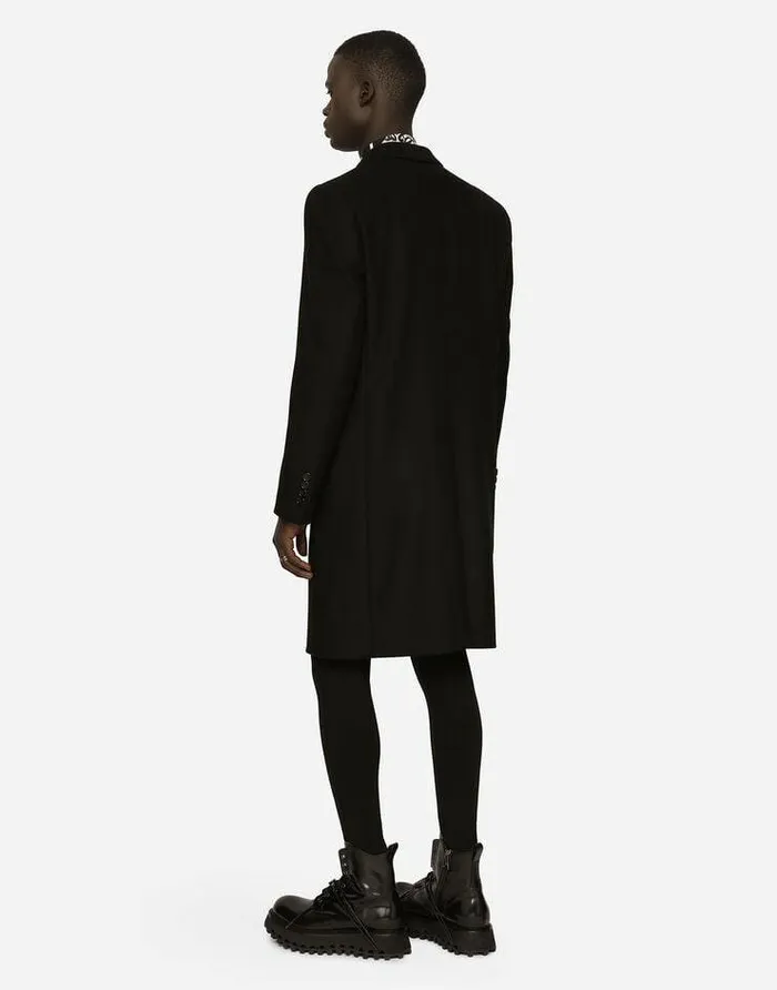 Dolce and Gabbana Coats And Jackets Men Deconstructed Singlebreasted Wool Coat Black Dolce and Gabbana Coats And Jackets Men Deconstructed Singlebreasted Wool Coat Black